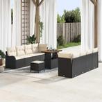 vidaXL Tuin Sofa Set 11 pcs Zwart poly rattan, Verzenden, Nieuw