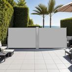 Aluminium dubbele windscherm uitschuifbaar met oprolmechanis, Tuin en Terras, Zonneschermen, Verzenden, Nieuw