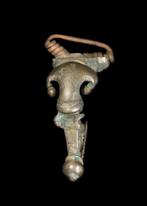 Oud-Romeins Zilver Robuust gelakt type broche met originele, Antiek en Kunst