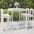 vidaXL 5-delige Barset massief grenenhout wit, Tuin en Terras, Tuinsets en Loungesets, Verzenden, Nieuw, 5 zitplaatsen