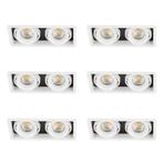 Inbouwspot Bjorn 2 wit set 6 stuks Binnenverlichting, Verzenden, Nieuw