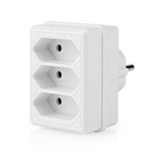 Verloopstekker | Nedis (Drieweg, 2.5 A, Wit), Doe-het-zelf en Verbouw, Elektra en Kabels, Nieuw, Verzenden