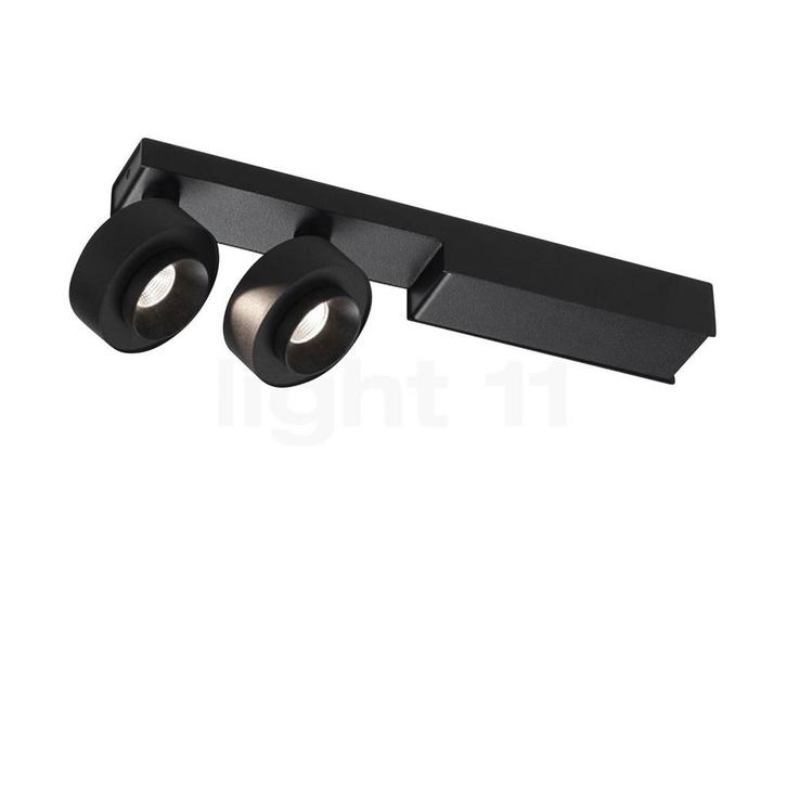 Delta Light Odron On Plafondlamp LED 2-lichts, zwart, Huis en Inrichting, Lampen | Spots, Nieuw, Verzenden