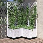 vidaXL Plantenbak met latwerk 80x80x136 cm polypropeen wit, Kunststof, Verzenden, Nieuw, 60 tot 100 cm
