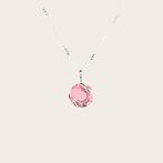 Ketting design middel met rosé swarovski kristal 40 cm, Verzenden, Nieuw