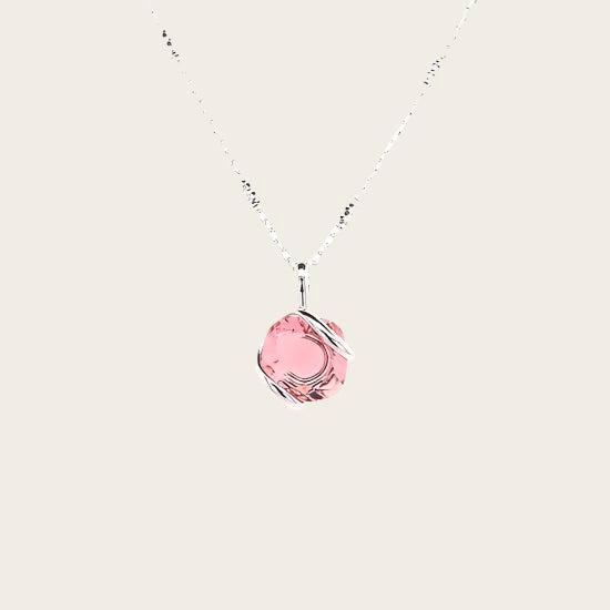 Ketting design middel met rosé swarovski kristal 40 cm, Sieraden, Tassen en Uiterlijk, Kettingen, Nieuw, Verzenden