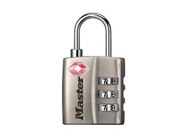 Veiling - 20x Hangslot Masterlock 3-cijfer tsa nikkel 30mm beschikbaar voor biedingen