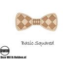 Houten strik:  Basic Squared, Verzenden, Nieuw
