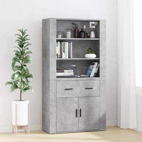vidaXL buffetkast bewerkt hout betongrijs, Huis en Inrichting, Kasten | Buffetkasten, Nieuw, Overige houtsoorten, Verzenden