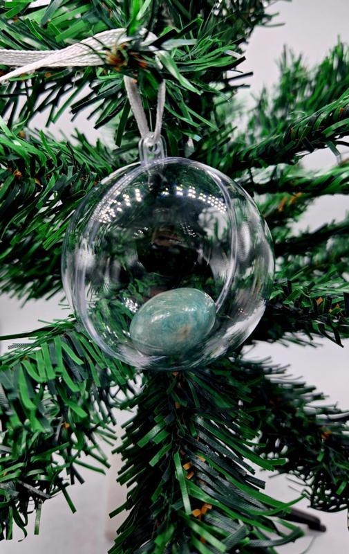Edelsteen kerstbal Amazoniet, Sieraden, Tassen en Uiterlijk, Edelstenen, Ophalen of Verzenden