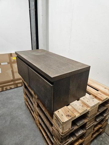 Badmeubel 100 x 45 cm donker hout 2 softclose lades beschikbaar voor biedingen