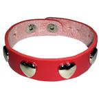 Fako Bijoux® - Armband - Studs - Hart - Rood, Verzenden, Nieuw