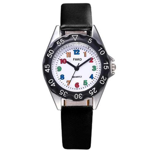 Fako® - Kinderhorloge - Regenboog - Ø 32mm - Zwart, Sieraden, Tassen en Uiterlijk, Horloges | Kinderen, Verzenden