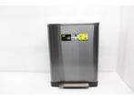 EKO E-Cube - Prullenbak - 28+18 liter - Black Steel, Verzenden, Zo goed als nieuw