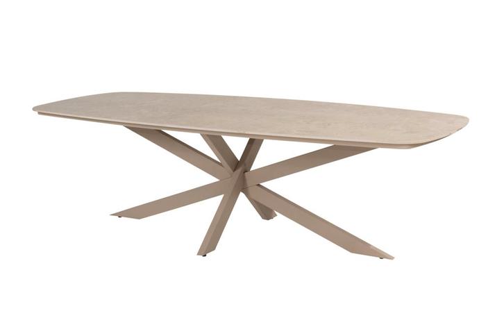 4 Seasons Nevada low dining tuintafel - 250x105 cm. -, Tuin en Terras, Tuintafels, Nieuw, Rvs, Rond, Verzenden