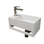 Fontein BWS Solid Surface met Handdoekrek Mat Wit (kraangat, Doe-het-zelf en Verbouw, Sanitair, Ophalen of Verzenden, Nieuw, Overige typen