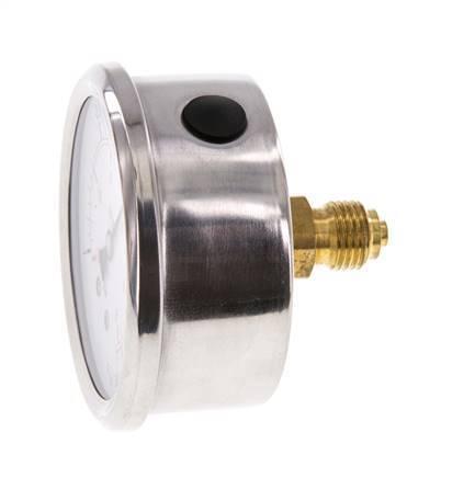 1..0.6 Bar Glycerine Manometer Achteraansluiting RVS/Messing, Doe-het-zelf en Verbouw, Overige Doe-het-zelf en Verbouw, Nieuw