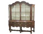 Wortelnoten gefineerde vitrinekabinet, Holland, ca. 1730, Antiek en Kunst