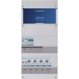 Hager groepenkast, 1 fase met 4 aardlekautomaten en 1, Doe-het-zelf en Verbouw, Elektra en Kabels, Nieuw, Ophalen of Verzenden