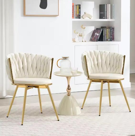 Set van 2 Draaibare Velvet Eetkamerstoelen –Comfort en Desig, Huis en Inrichting, Stoelen, Nieuw, Verzenden