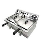HCB Dubbele friteuse - 2 x 14 liter - 2 x 400V - RVS, Verzenden, Nieuw in verpakking, Fornuis, Frituur en Grillen