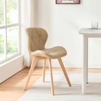 Eetkamerstoelen Älmhult set van 4 stuks beige [en.casa], Verzenden, Nieuw
