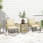 TRUUSK Polyrattan Tuinmeubelset, Outdoor Lounge Balkonmeubil, Verzenden, Nieuw