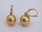 Oorbellen - 14 karaat Geel goud - 0.09ct. tw. - 10x11mm, Sieraden, Tassen en Uiterlijk, Nieuw