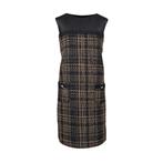 Fracomina • geruite zwart beige jurk • L, Kleding | Dames, Fracomina, Verzenden, Zwart, Maat 42/44 (L)