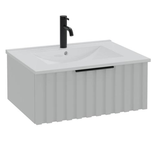 Badkamermeubel Set Fraser 60cm - Hoogglans wit - 1 lade, Huis en Inrichting, Badkamer | Badkamermeubels, Nieuw, Wastafelkast, Verzenden