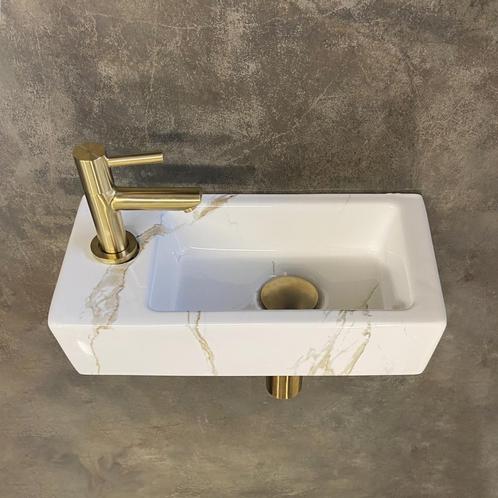 Fonteinset Boss Wessing Rinka 36x18x9 cm Links Carrara, Doe-het-zelf en Verbouw, Sanitair, Overige typen, Nieuw, Ophalen of Verzenden