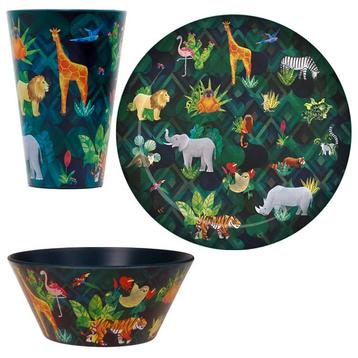 Set Picknick/Camping Bord & Schaaltje & Beker RPET - Animal