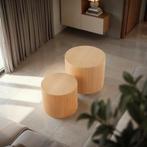 Set van 2 salontafels Danny rond, in eikenlook - licht eiken, Huis en Inrichting, Tafels | Salontafels, Verzenden, Nieuw
