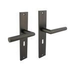 Deurklink Bastian op schild 245x45 mm sleutelgat antracie..., Ophalen of Verzenden, Nieuw, Overige materialen, Klink of Kruk