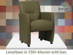 Leren eetkamerstoel Pleasure - Toledo Olive (olijf/goen) -, Huis en Inrichting, Stoelen, Eigentijds, Modern, Overige kleuren, Nieuw