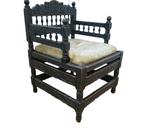 Antieke Koloniale gesneden houten armstoel - Stoel -, Antiek en Kunst, Antiek | Meubels | Stoelen en Banken