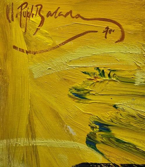 Manel Pujol Baladas (1947) - Paisaje urbano con Batman, Antiek en Kunst, Kunst | Schilderijen | Klassiek