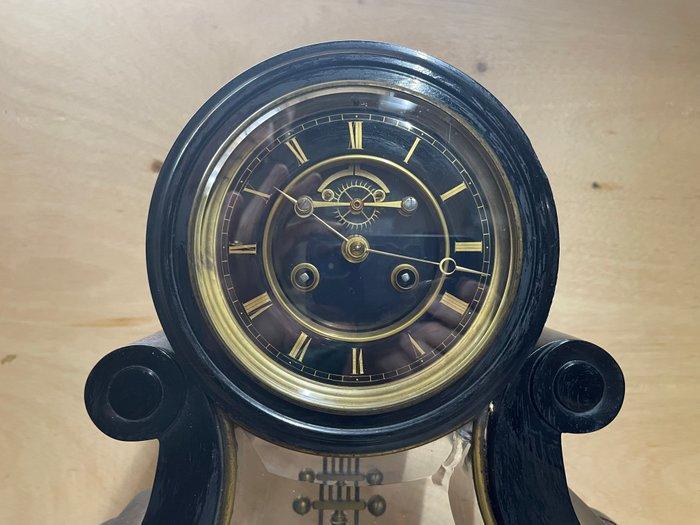 Slingerklok - - zwarte en groene marmer - 1850-1900, Antiek en Kunst, Antiek | Klokken