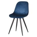 LABEL51 Eetkamerstoel Capri - Blauw - Fluweel, Huis en Inrichting, Stoelen, Ophalen of Verzenden, Nieuw