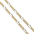 Bicolor gouden Figaro schakel ketting | 50,5 cm, Sieraden, Tassen en Uiterlijk, Kettingen, Ophalen of Verzenden, Gebruikt, Overige kleuren