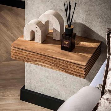 *WOONWINKEL* Zwevende Nachtkastjes Acacia 40 Cm Breed (set V