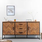 Sohome Dressoir Hawaii Visgraat Teak en staal, 180cm, Nieuw, Verzenden