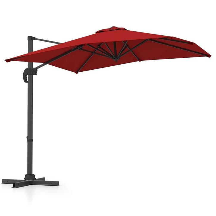2dekans | Coast Zweefparasol - Rechthoekig - 250 x 250 cm -, Tuin en Terras, Parasols, Zo goed als nieuw, Ophalen of Verzenden