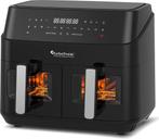2dekans | Turbotronic Airfryer XXL DualChef - 9L - 1600W -, Witgoed en Apparatuur, Airfryers, Ophalen of Verzenden, Zo goed als nieuw