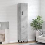 vidaXL buffetkast 34,5x34x180 cm bewerkt hout betongrijs, Huis en Inrichting, Minder dan 50 cm, Verzenden, Nieuw, Minder dan 100 cm