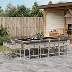 vidaXL 13-delige Tuinset met kussens poly rattan lichtgrijs, Tuin en Terras, Tuinsets en Loungesets, 2 zitplaatsen, Nieuw, Tuinset