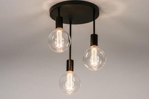 Rietveld Plafondlampen - Zwart - Metaal, Huis en Inrichting, Lampen | Plafondlampen, Verzenden