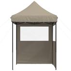Partytent inklapbaar pop-up met 2 zijwanden taupe (Overige), Verzenden, Nieuw