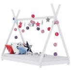 vidaXL Kinderbedframe massief grenenhout wit 80x160 cm, Kinderen en Baby's, Kinderkamer | Bedden, Verzenden, Nieuw