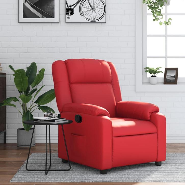 Fauteuil Verstelbaar Kunstleer Rood, Kinderen en Baby's, Kinderkamer | Tafels en Stoelen, Nieuw, Verzenden